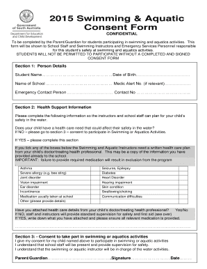 2015 Swimming & Aquatic Consent Form