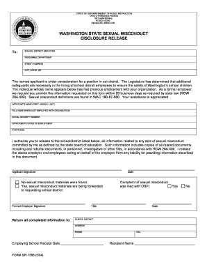 Washington State Sexual Misconduct Disclosure Release
