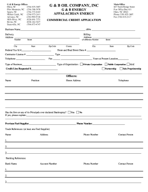 Commercial Credit Application