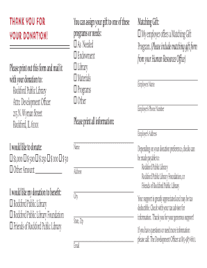 Rockford Public Library Donation Form