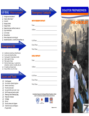 Disaster Preparedness Go Bag Checklist