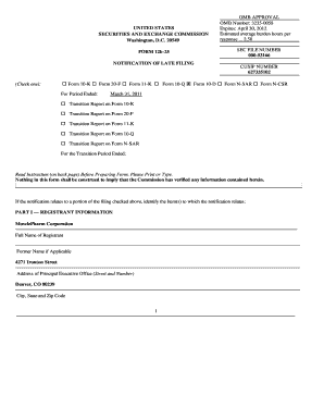 SEC Form 12b-25 Notification of Late Filing