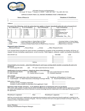 California Homebuyer's Program Application