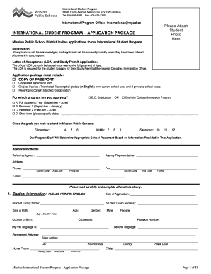 International Student Program Application