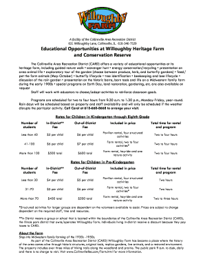 Willoughby Farm Program Registration Form