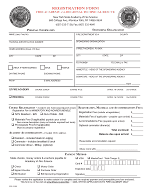 Fire Academy Registration Form