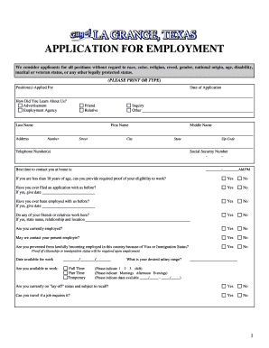 Employment Application Form