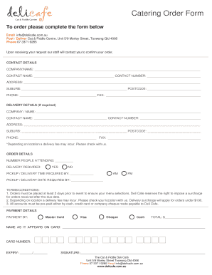 Catering Order Form