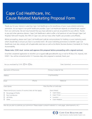 Thank you speech - Cape Cod Healthcare, Inc. Cause Related Marketing Proposal Form - capecodhealth