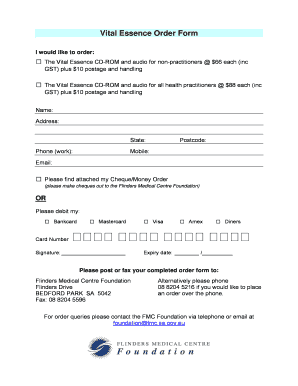 Vital Essence Order Form