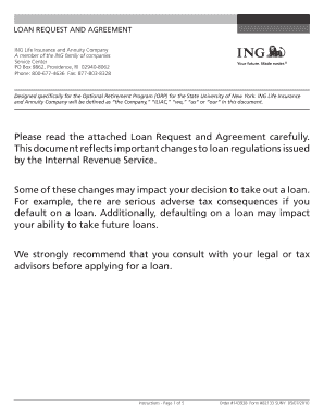 Loan Request and Agreement