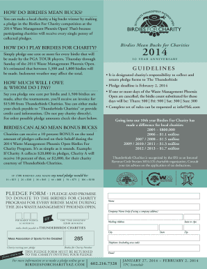 Birdies For Charity Pledge Form