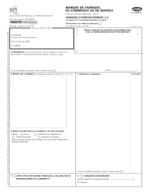Demande d’enregistrement de marque