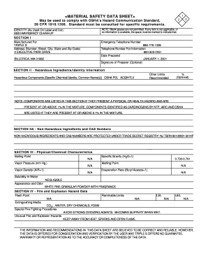 Material Safety Data Sheet