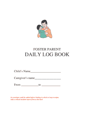 Foster Parent Daily Log Book