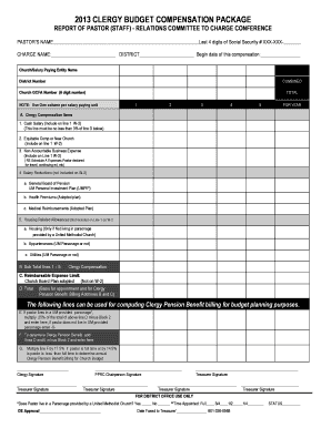 2013 Clergy Budget Compensation Package