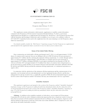 FS Investment Corporation III Subscription Agreement