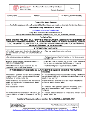 Fire Alarm Door Placard