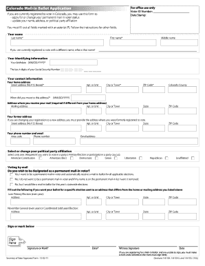Colorado Mail-In Ballot Application