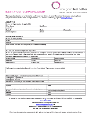 Look Good Feel Better Fundraising Activity Registration