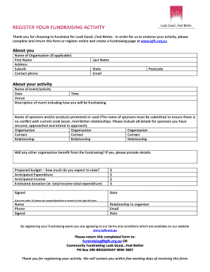 Look Good Feel Better Fundraising Activity Registration