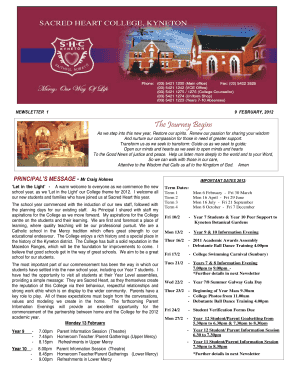 पैन कार्ड फॉर्म pdf - Newsletter 1, February 9, 2012 - Sacred Heart College