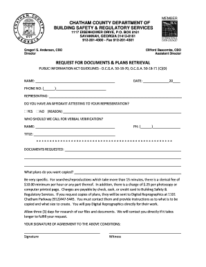 Chatham County Document Request Form
