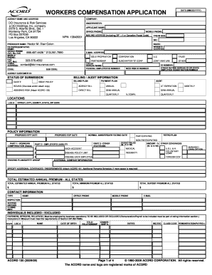Workers Compensation Application Form