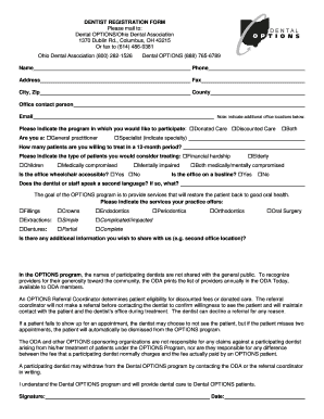 Dentist Registration Form