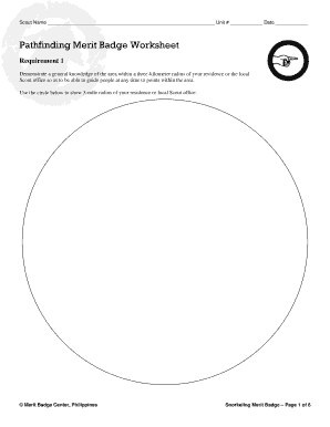 Pathfinding Merit Badge Worksheet