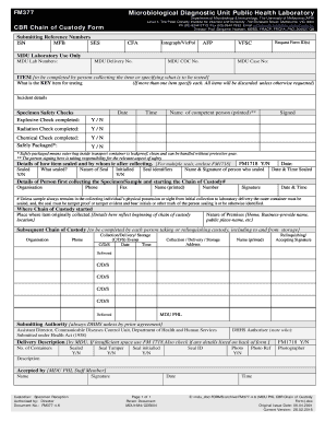CBR Chain of Custody Form