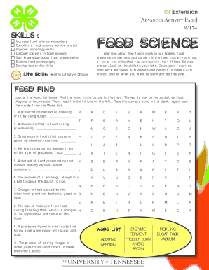 4-H Food Science Activity Page