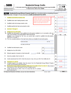 IRS Form 5695 (2015) Residential Energy Credits