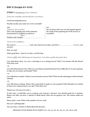 English Speaking Test Script