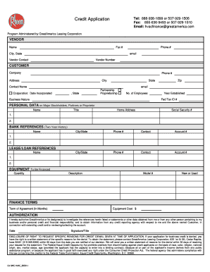 HVAC Credit Application Form