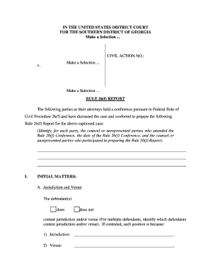 Rule 26(f) Report Form