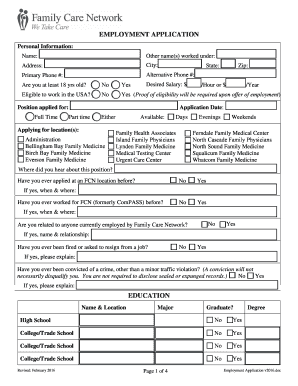 Employment Application Form