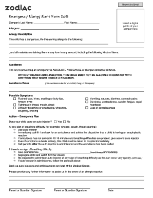 Emergency Allergy Alert Form