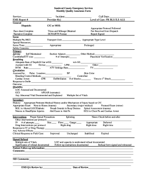 Sandoval County Emergency Services Quality Assurance Form