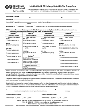 Minnesota Health Plan Change Form