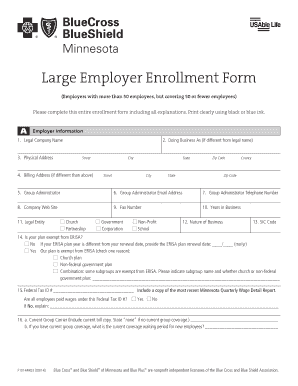 Large Employer Enrollment Form