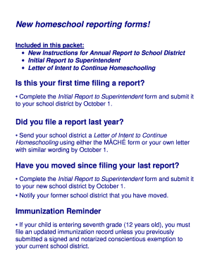 Minnesota Homeschool Reporting Forms