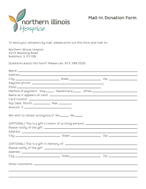 Mail-In Donation Form