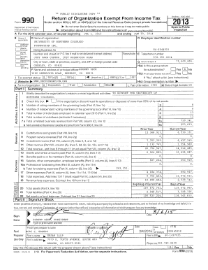 Form 990 2013 University of Northern Colorado Foundation