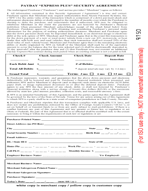 Payday Express Plus Security Agreement