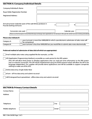 RBS5 Registration Form: Access to Online Electronic Salesnote System