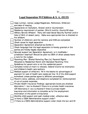 Legal Separation with Children Form H133