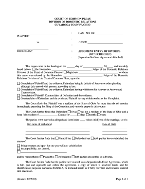 Ohio Divorce Judgment with Children