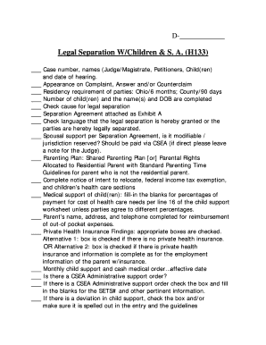 Legal Separation with Children Form H133