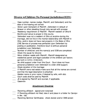 Divorce with Children No Personal Jurisdiction Form